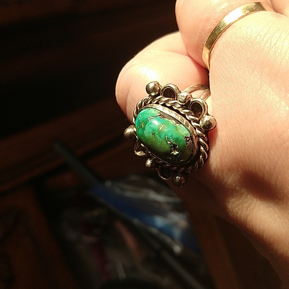 Native American sterling silver 925 turquoise ring vintage - Picture 12 of 13